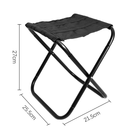 HYPERANNGER 2 Pack Aluminum Alloy Camping Folding Stool with Storage Bag-Black