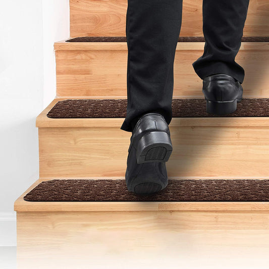 COMFEYA 8 Pack Carpet Stair Treads Non-Slip Stair Carpet Rugs | Protect Wooden Stairs | Easy Installation