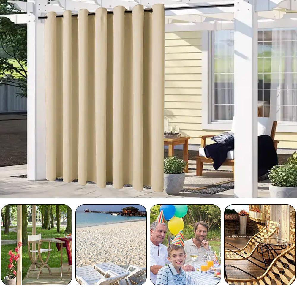 COMFEYA Patio Curtains Outdoor - Waterproof Heat UV Shade Privacy Blackout Curtains