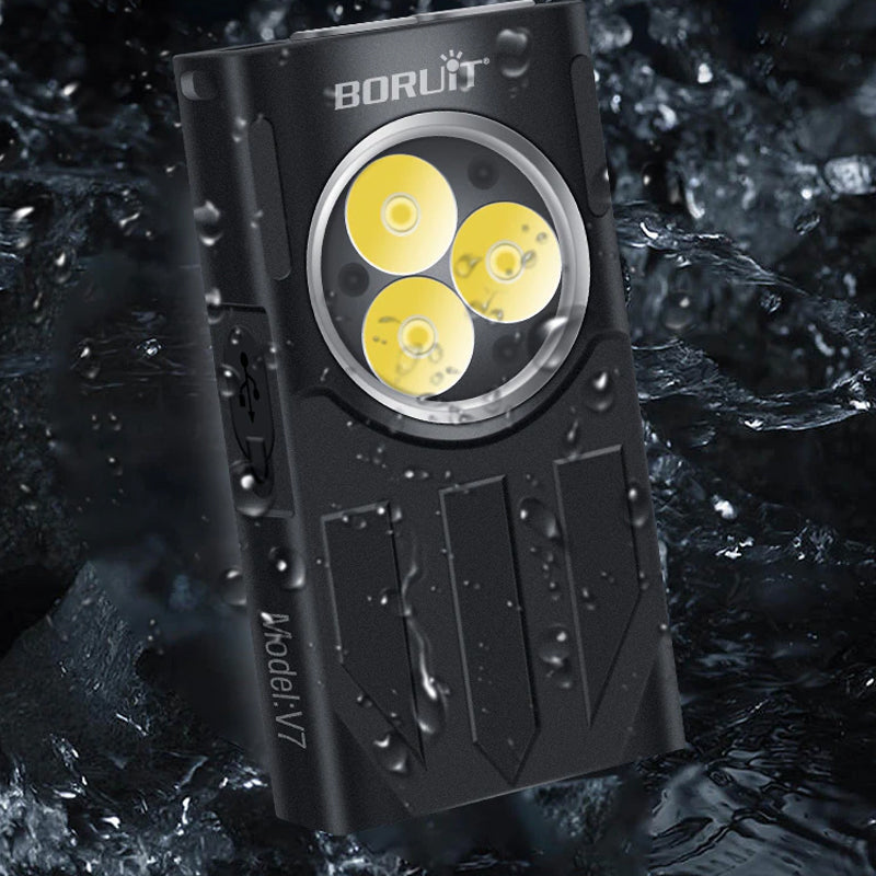 Waterproof LED Light Keychain Torch Lamp Flashlight USB Rechargeable