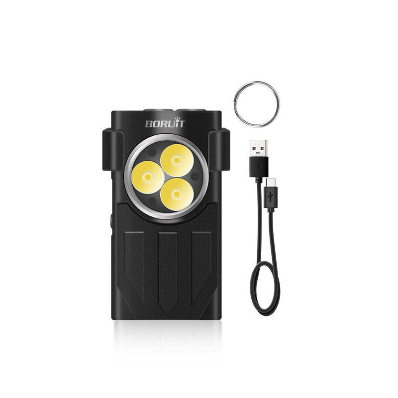 Waterproof LED Light Keychain Torch Lamp Flashlight USB Rechargeable