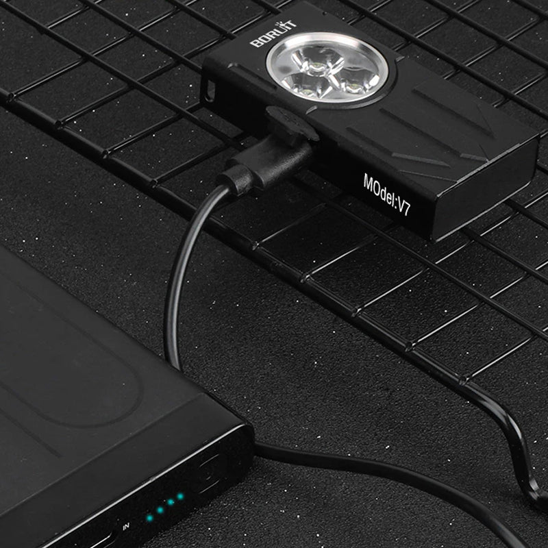 Waterproof LED Light Keychain Torch Lamp Flashlight USB Rechargeable