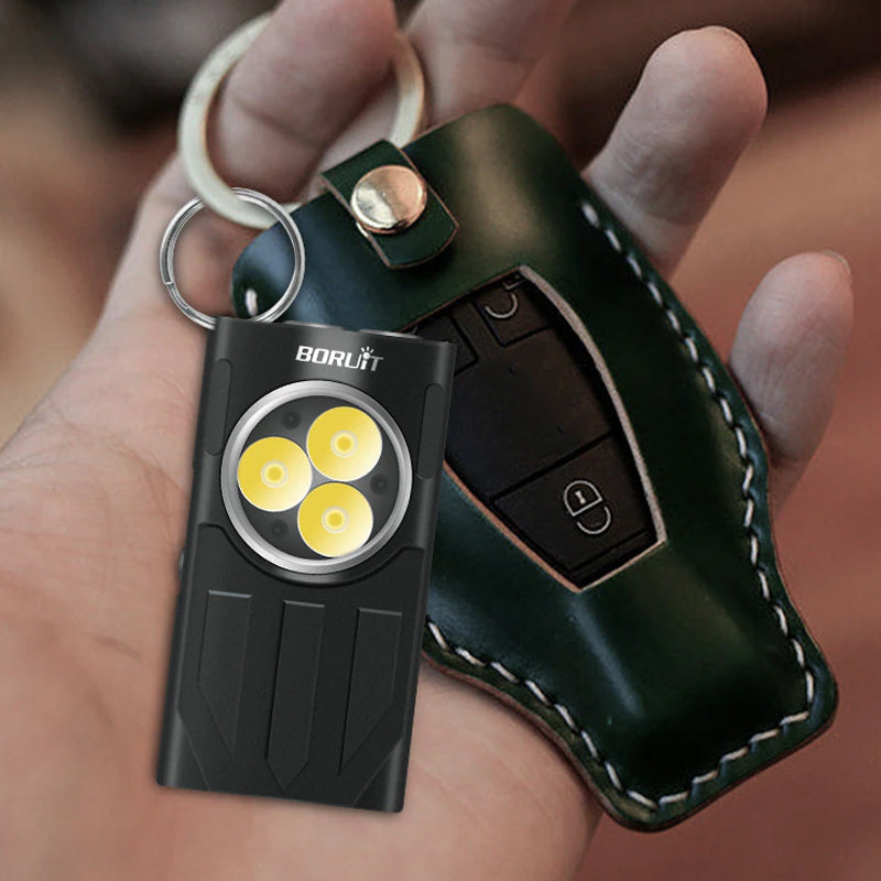 Waterproof LED Light Keychain Torch Lamp Flashlight USB Rechargeable