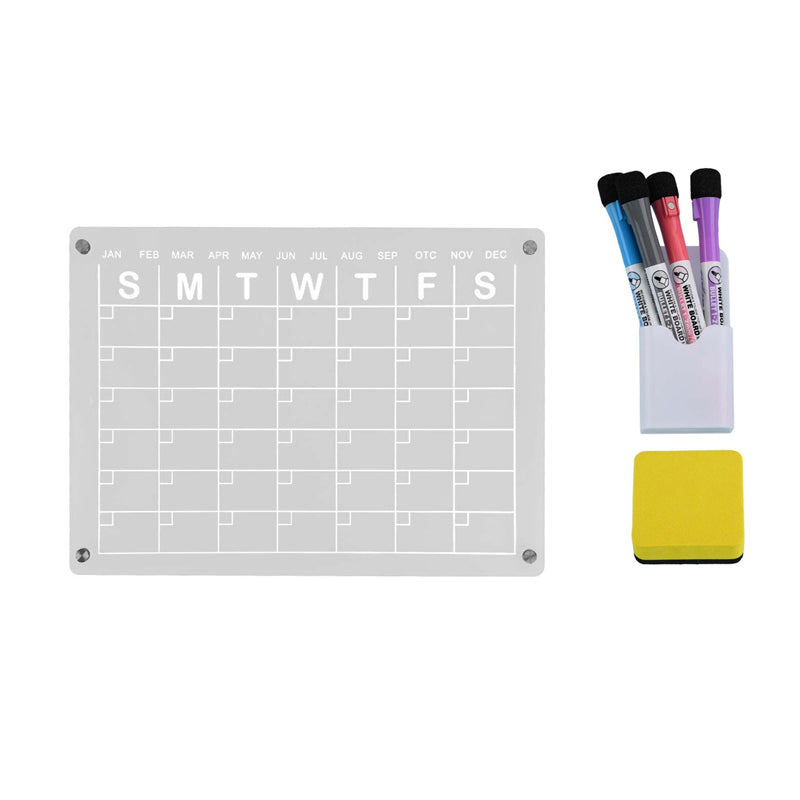 Magnetic White Board Monthly Weekly Planner Dry Erase Refrigerator Message Board