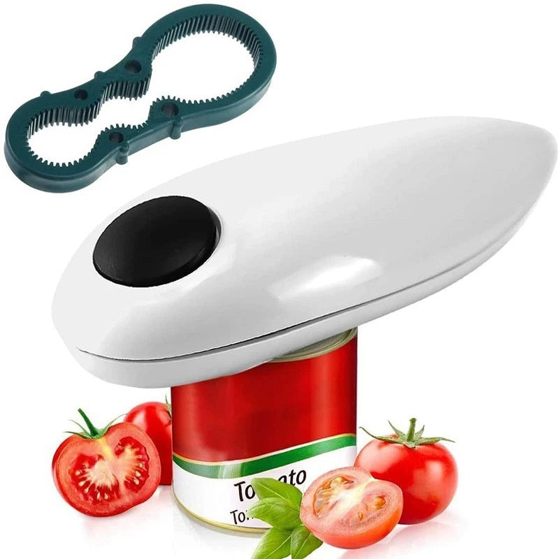 Convenient Electric Can Opener: Effortlessly Open Jars, Bottles & Cans with One Touch - Portable Hands-Free Kitchen Gadget