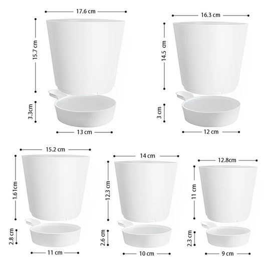 GREENHAVEN Self Watering Planters with Drainage Hole - Set of 5