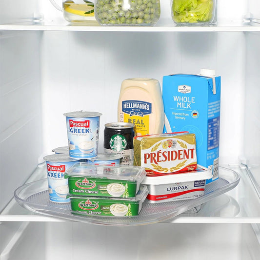 STORFEX Rectangular 360° Turntable Lazy Susan - Optimize Your Fridge Storage