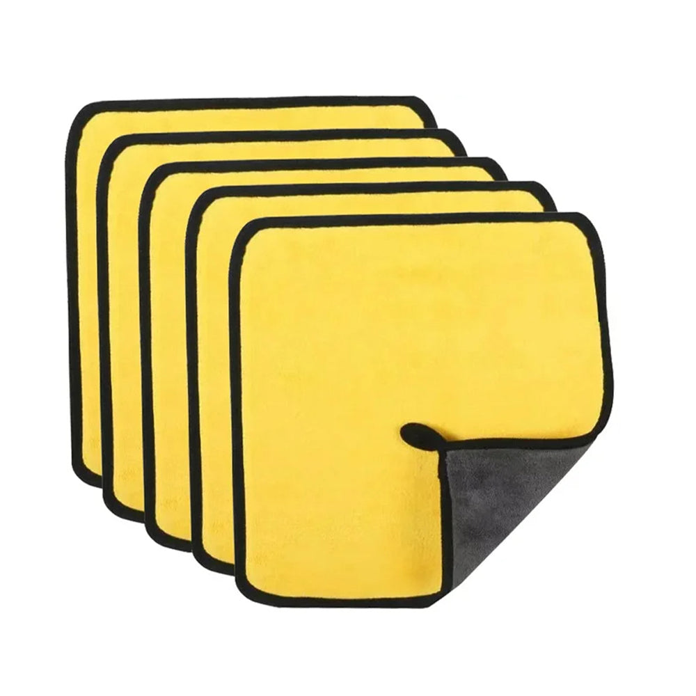 3/5/10Pcs Ultra-Soft Dual Layer Microfiber Towels for Car Washing and Household