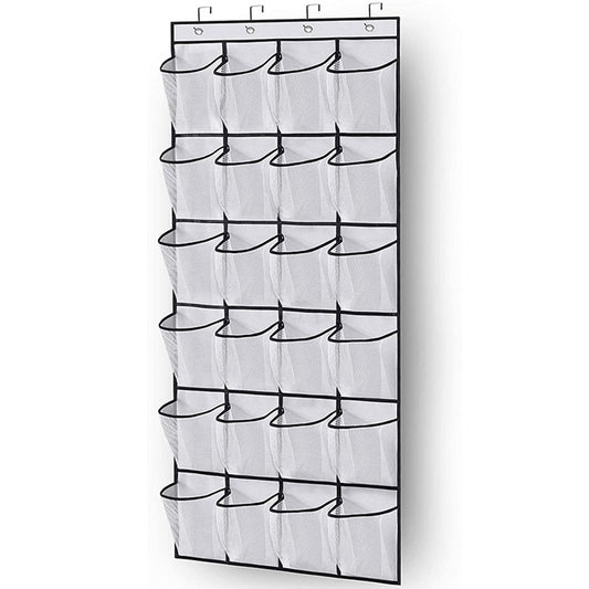 24 Grid Wall-Mounted Sundries Organizer with Mesh Pocket