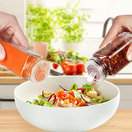 STORFEX 12-Pack 120ml Glass Spice Jars with Labels