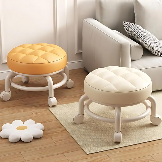 Multi-Functional Pulley Low Stool with Universal Wheels