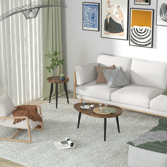 Modern Irregular Drop-shaped Coffee Table Set