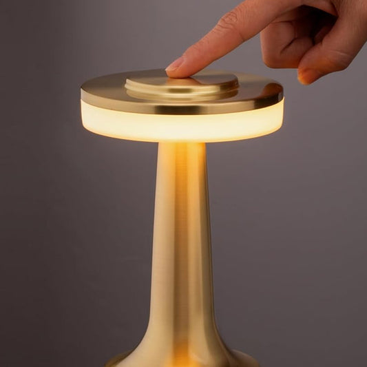 LUMIRO Portable LED Table Lamp with Touch Sensor, 3 Levels of Brightness, Night Light, Bedside Lamp - Gold