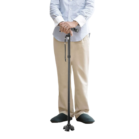 Foldable Walking Stick Cane Fixed LED Light Aid