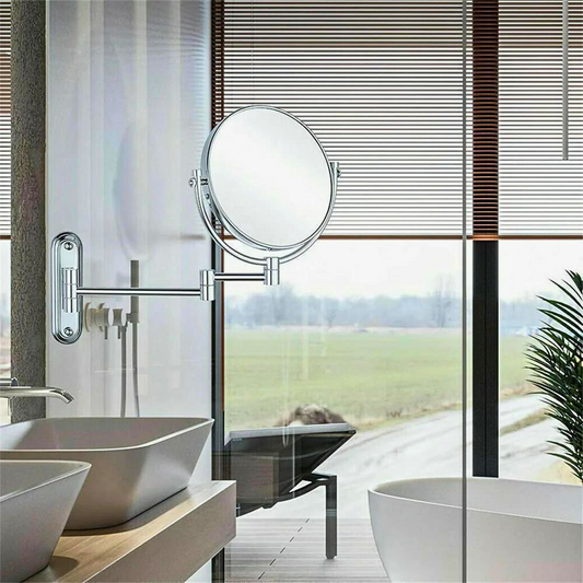 Double-Sided 5X/10X Magnifying Makeup Mirror with Swivel Arm for Optimal Viewing Angle