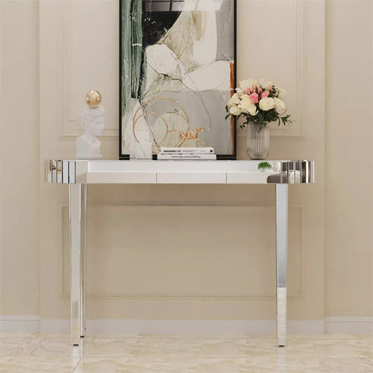 High-end Console Table Mirrored Vanity Makeup Desk Entryway Table