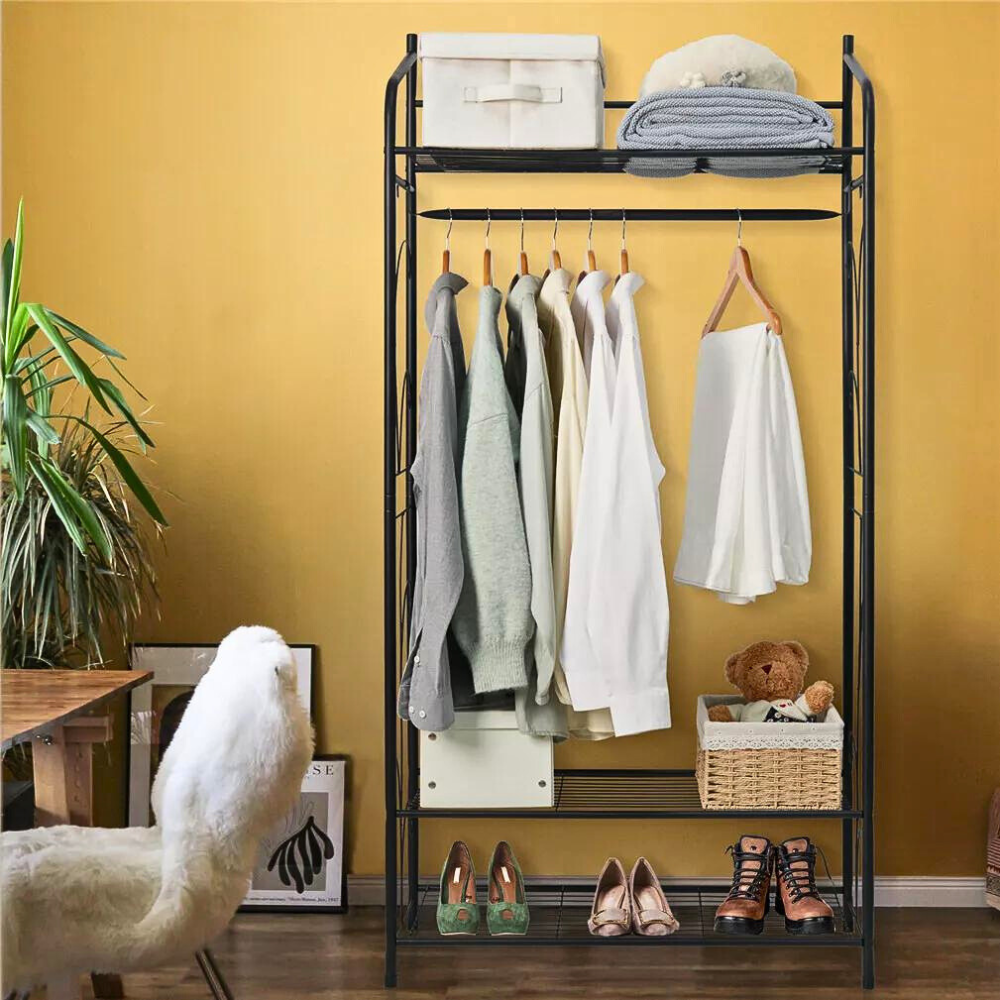 Heavy Duty Coat Clothes Rack Hanger Metal Garment Organizer