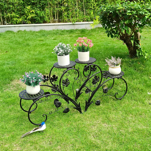2 PCS Heart-shape Metal Plant Stand Flower Pot