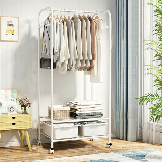 Heavy Duty Industrial Pipe Clothes Rack with Wheels