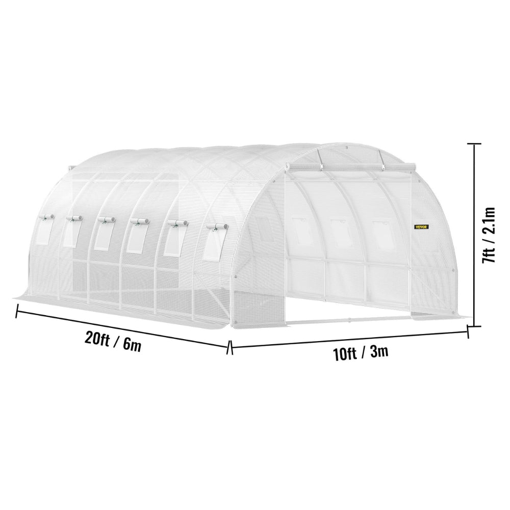 Walk-in Tunnel Greenhouse Galvanized Frame & Waterproof Cover
