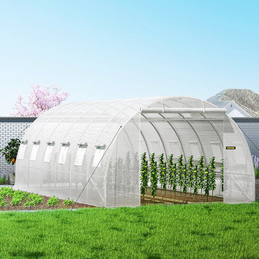Walk-in Tunnel Greenhouse Galvanized Frame & Waterproof Cover