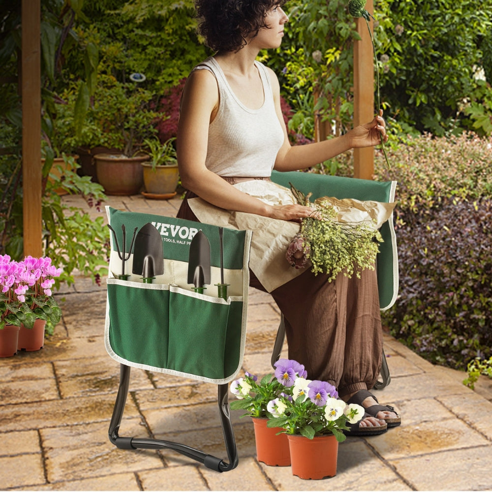 Garden Kneeler and Seat 330 lbs Load Capacity Foldable Garden Stool Kneeling Bench for Gardening