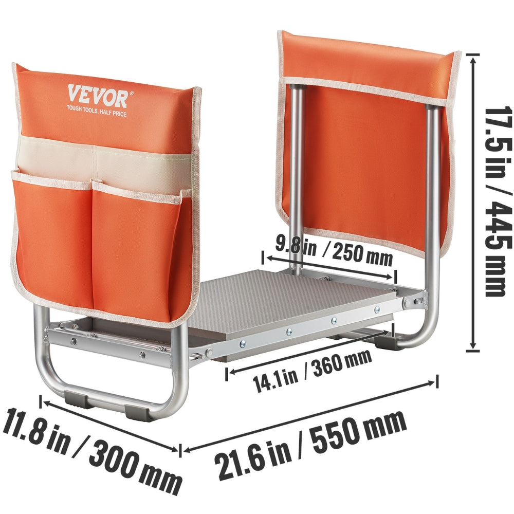 Garden Kneeler and Seat 330 lbs Load Capacity Foldable Garden Stool Kneeling Bench for Gardening