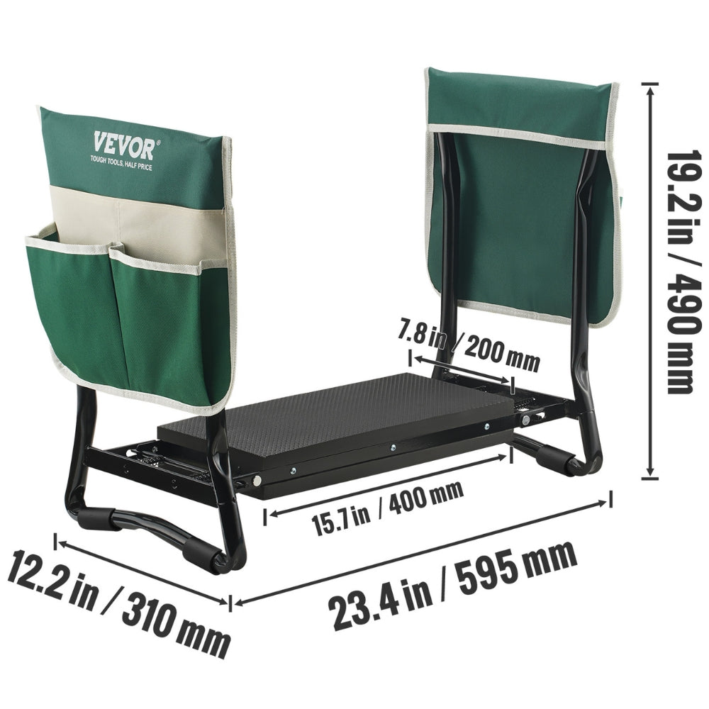 Garden Kneeler and Seat 330 lbs Load Capacity Foldable Garden Stool Kneeling Bench for Gardening