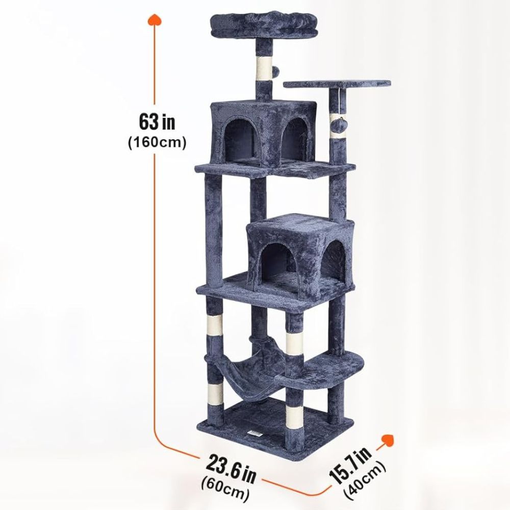 Cat Tower with 2 Cat Condos Sisal Scratching Post