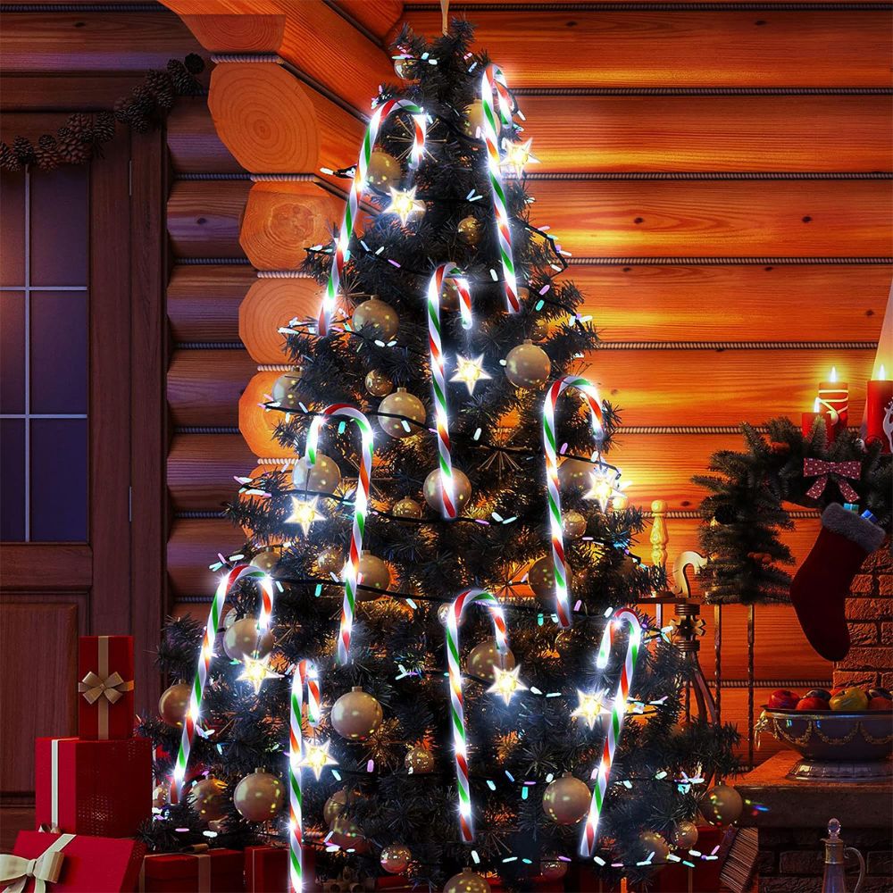 5PCS Solar Candy Cane Lights Festive Christmas Decor for Gardens, Lawns and Landscapes