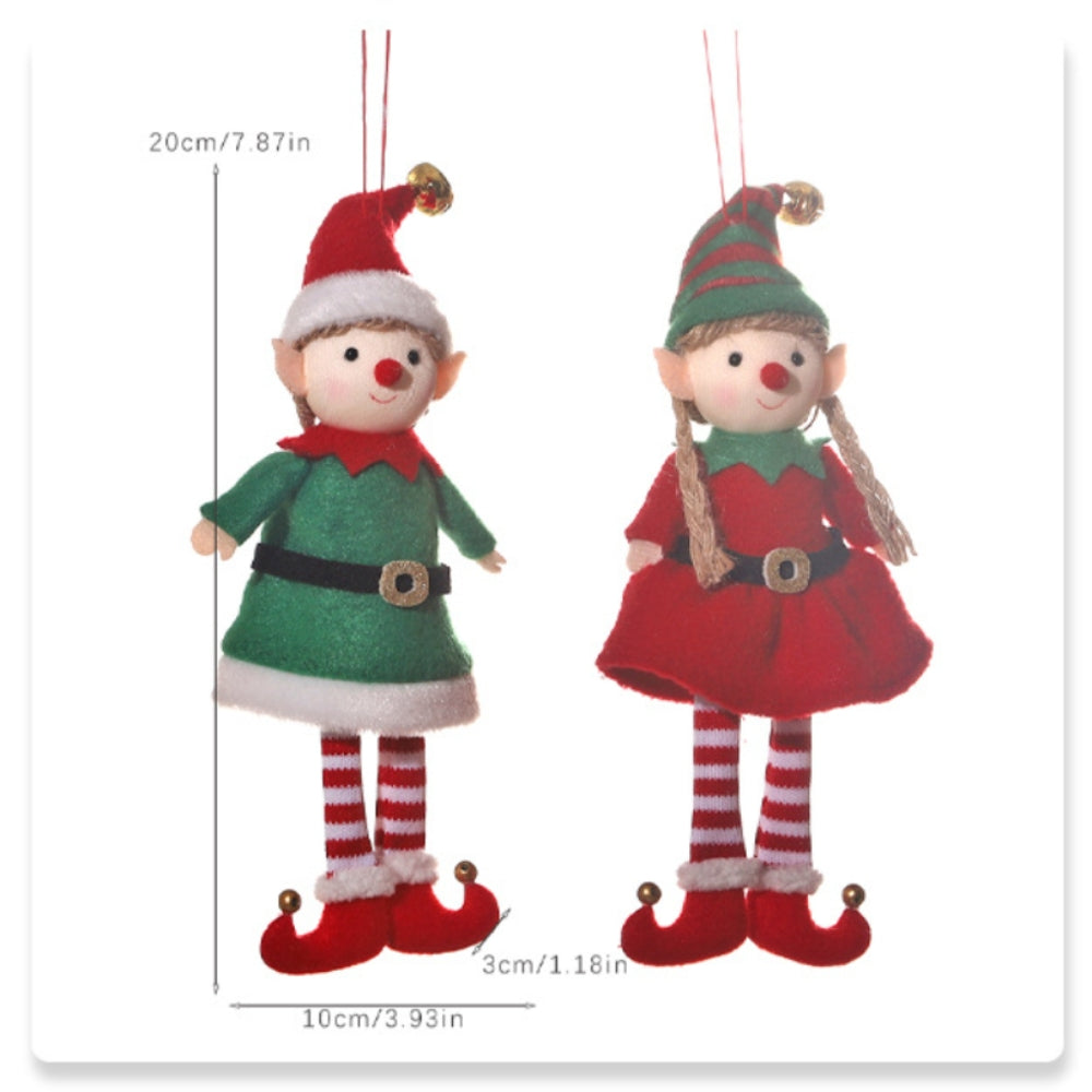Cartoon Elf Doll Christmas Tree Pendants Window Decoration