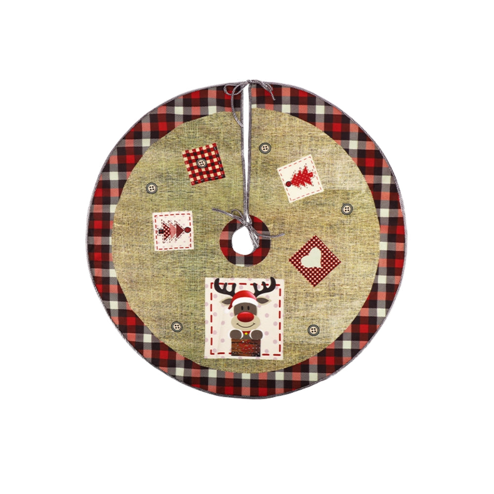 Christmas Tree Skirt Red Christmas Tree Foot Cover Santa Claus Snowflake Christmas Tree Carpet