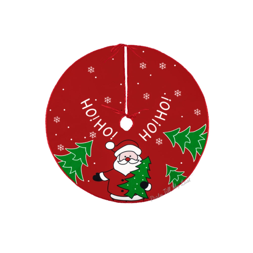 Christmas Tree Skirt Red Christmas Tree Foot Cover Santa Claus Snowflake Christmas Tree Carpet