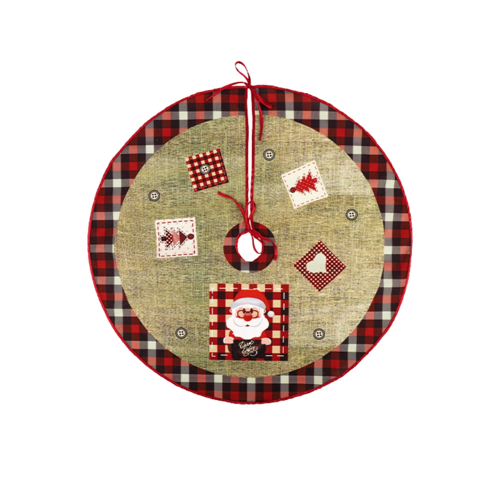 Christmas Tree Skirt Red Christmas Tree Foot Cover Santa Claus Snowflake Christmas Tree Carpet