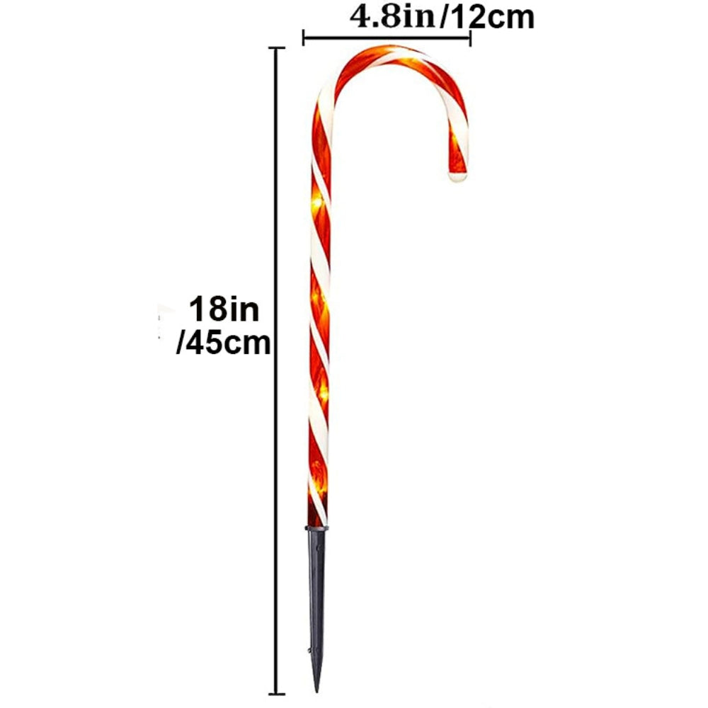 5PCS Set Solar Cane Light Outdoor Waterproof Christmas Candy Ground Light Garden