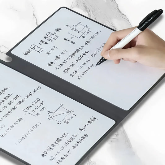 Reusable Whiteboard Notebook Set with Pen, Cloth, and Planner