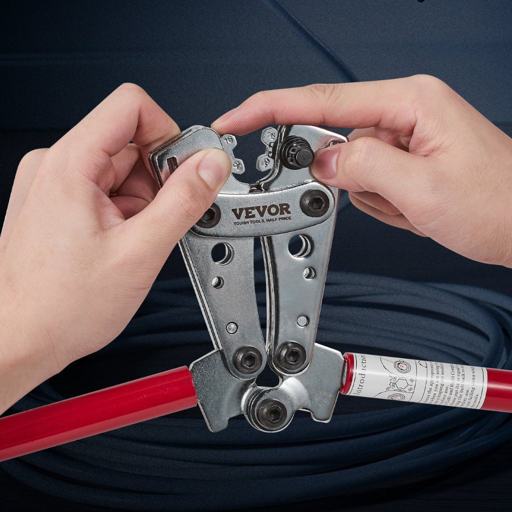 Battery Cable Lug Crimping Tool Aluminum Terminal Battery Lug Crimper with 60PCS Aluminum Ring Connectors