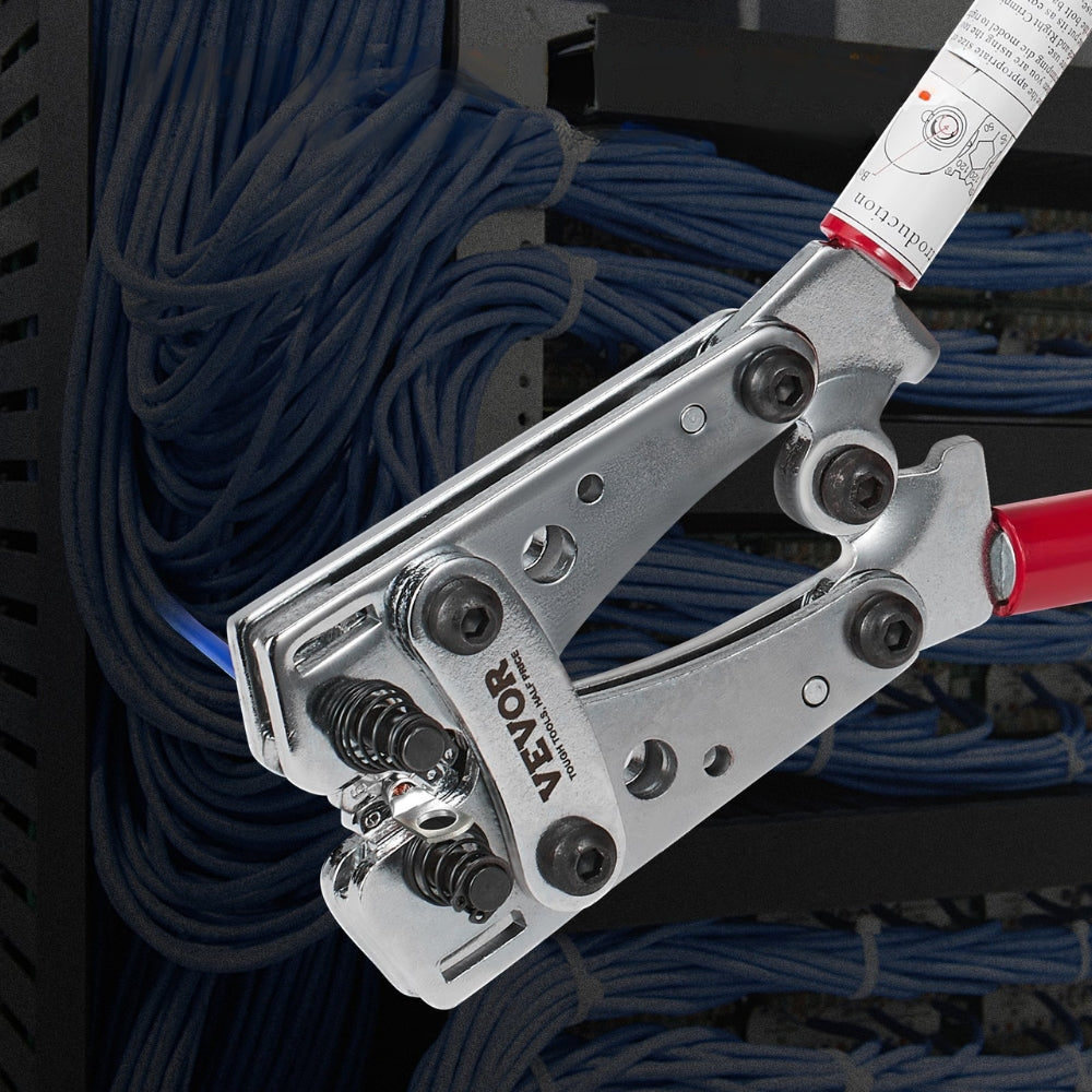 Battery Cable Lug Crimping Tool Aluminum Terminal Battery Lug Crimper with 60PCS Aluminum Ring Connectors