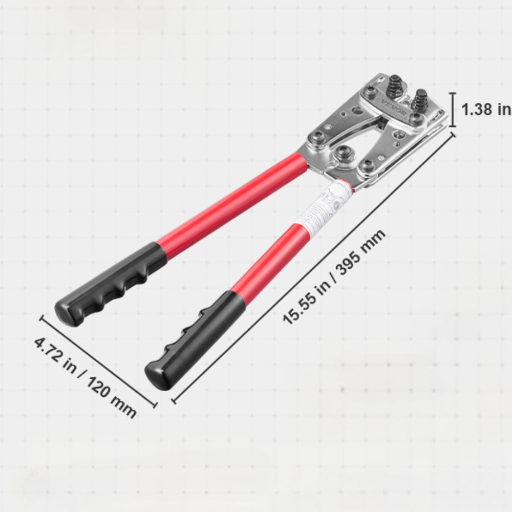Battery Cable Lug Crimping Tool Aluminum Terminal Battery Lug Crimper with 60PCS Aluminum Ring Connectors