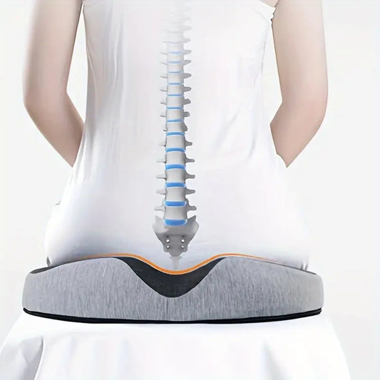 Memory Foam Seat Cushion for Hemorrhoids Ergonomic Chair Support Pad for Office Long Sitting