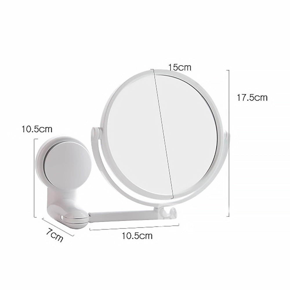 Folding Round Makeup Mirror Wall Mounted Rotating Double Sided Mirror