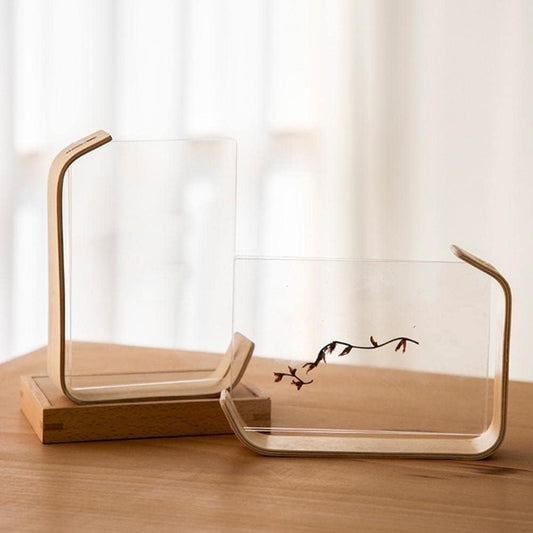 Wooden Picture Frame Swing Table DIY Transparent Herbarium Display Frame