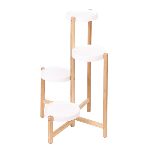 4 Tier Plant Shelf Stand Bamboo Plant Pot Holder Tall Flower Stand Rack