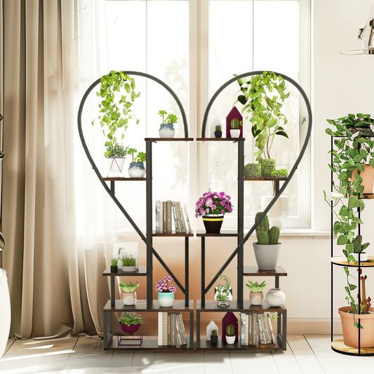 Heart Shaped Plant Shelf Holder 6 Tiers Metal Indoor Plant Stand