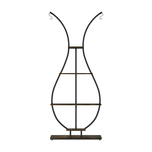 Vase Shape Tall Planter Display RackGarden Plant Stand with 5 Tiers and Hangers