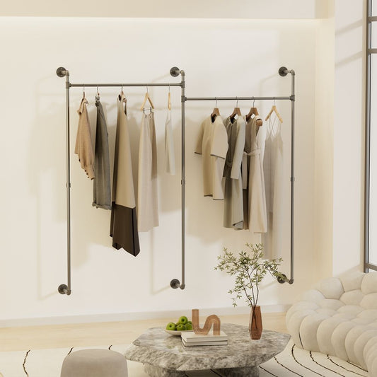 Premium Wall Mount Garment Rack for Stylish and Organized Wardrobe
