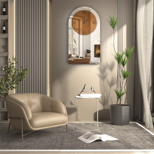 Modern Silver Mirror Wall Clock