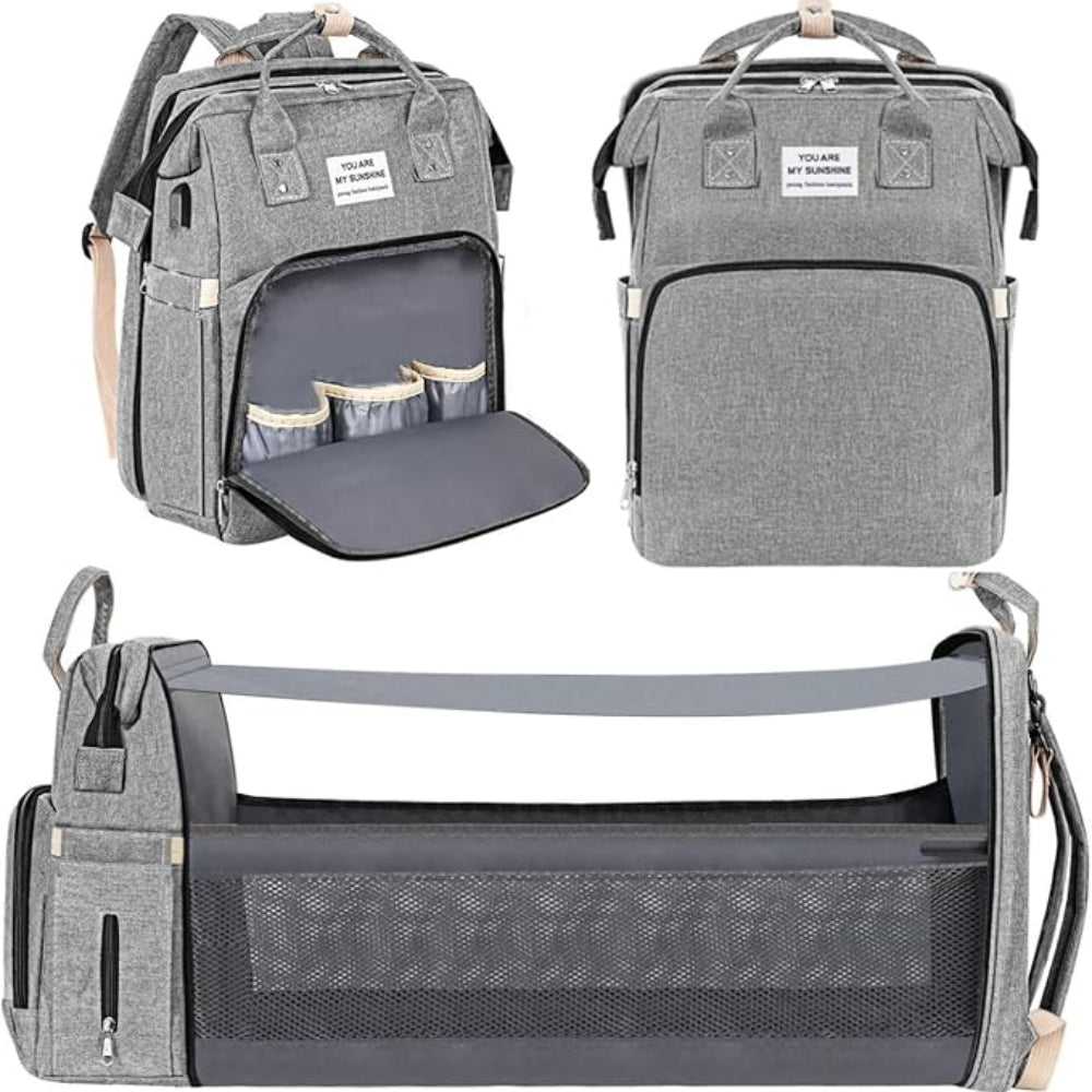 Foldable Diaper Bag with Changing Station Multifunction Portable Travel Back Pack