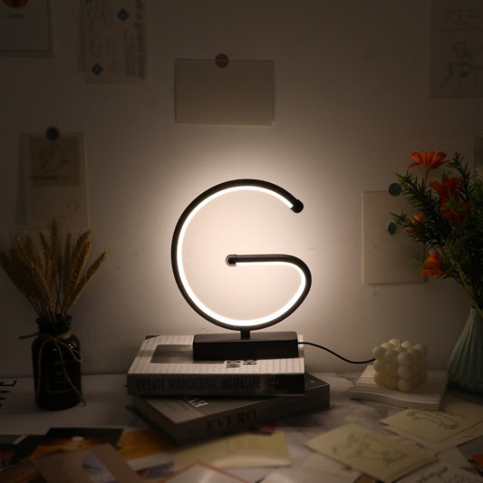Creative G Shaped USB Lamp Bedroom Desktop Decorative Nightlight
