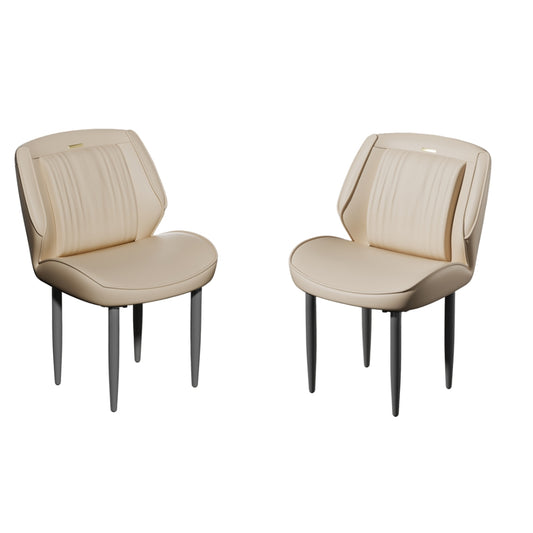 Modern Armless Leisure Chairs Microfiber Silicone Leather Dining Table Chairs